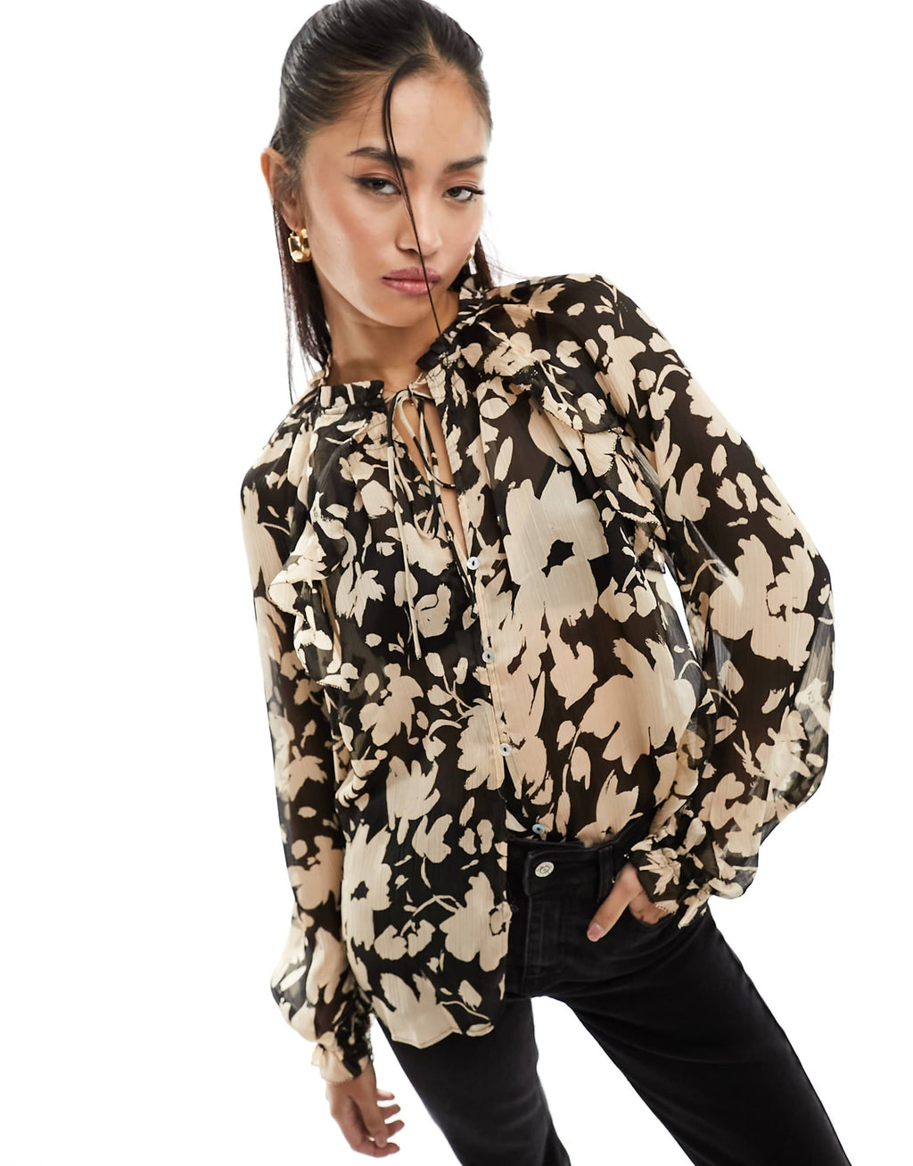 SHEER TOP- MANGO /BOOHOO