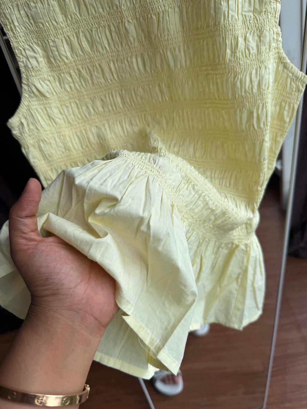 ARGOS BUTTER YELLOW SHIRRED TOP