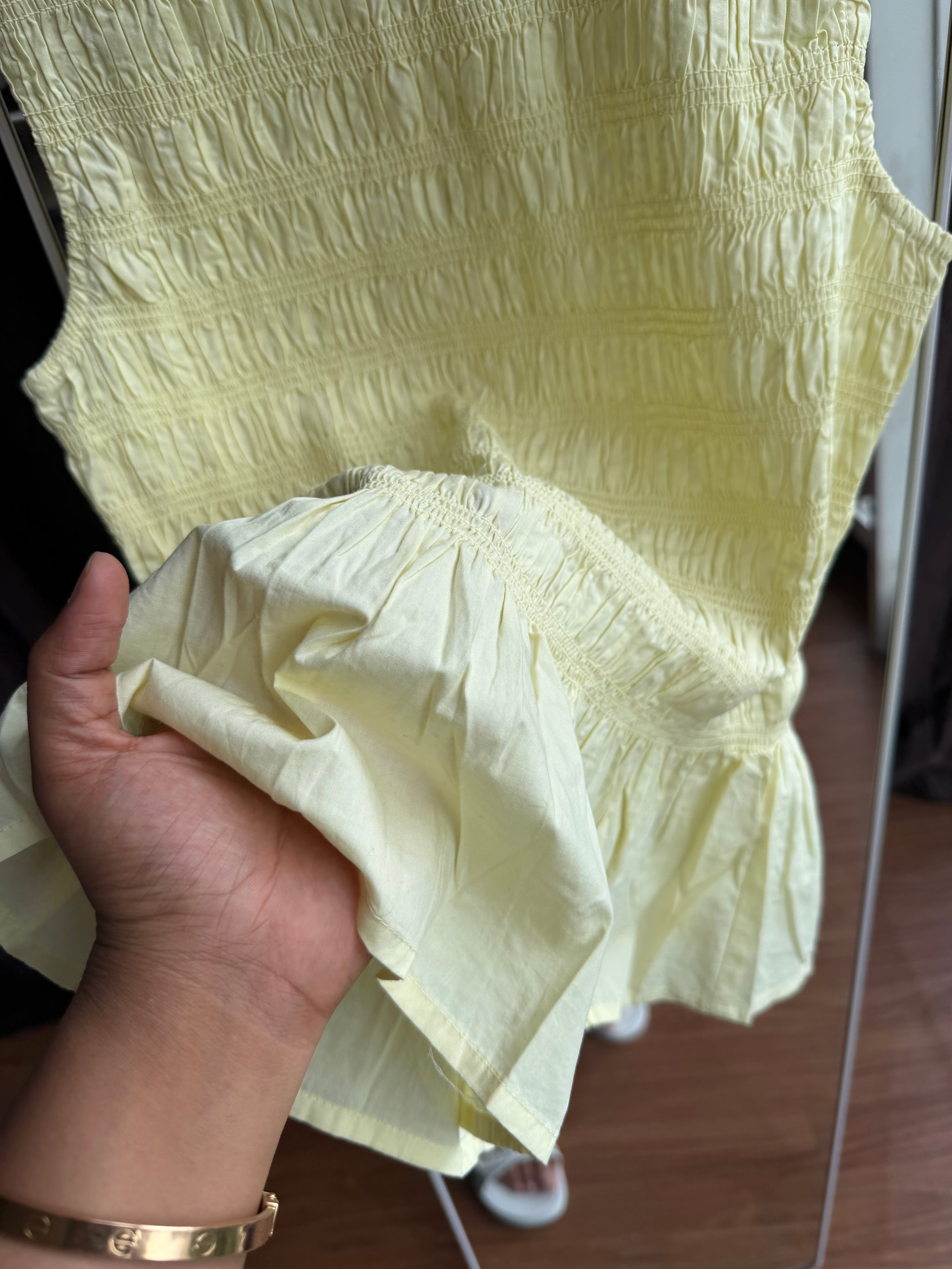 ARGOS BUTTER YELLOW SHIRRED TOP