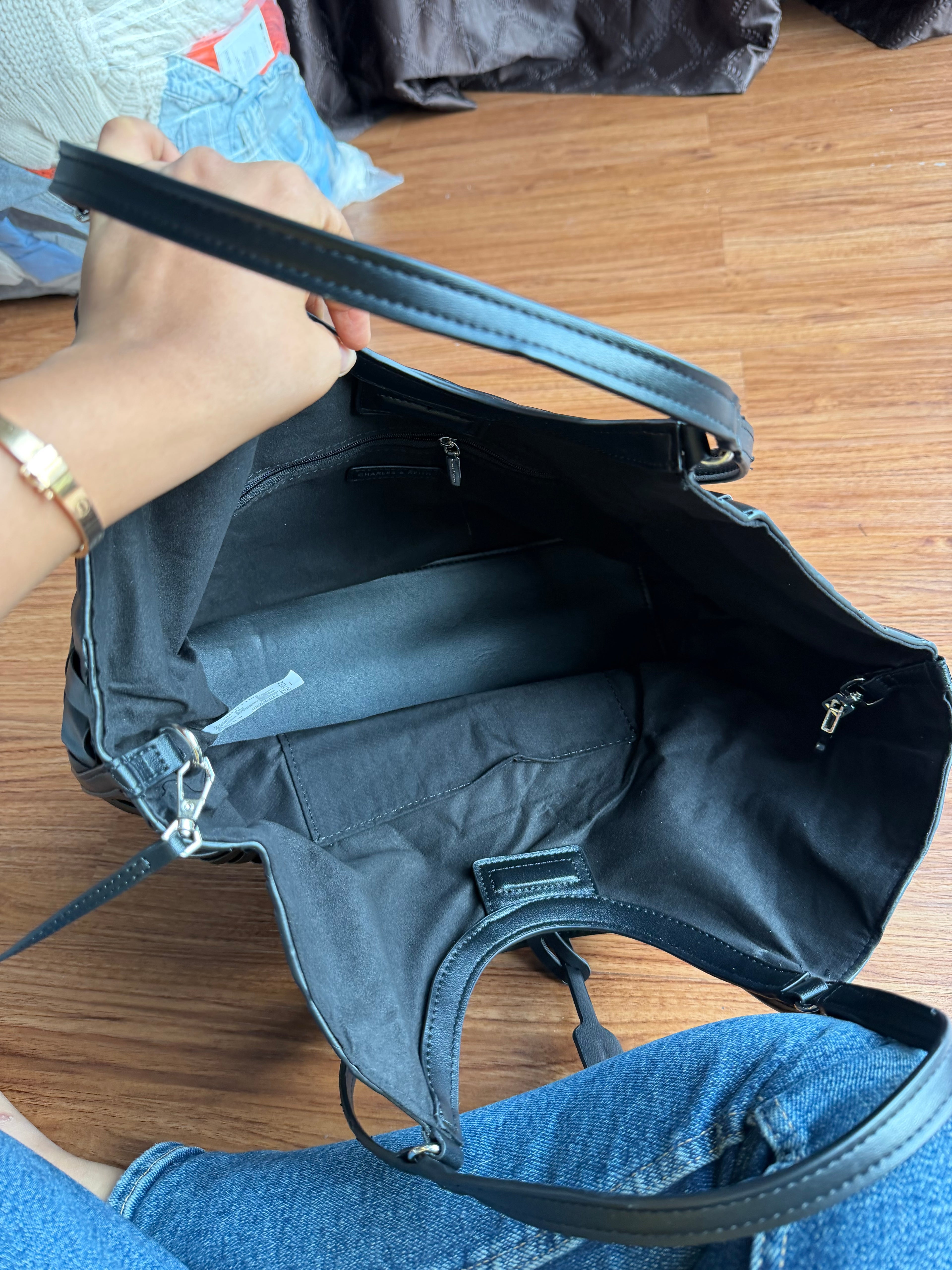 CHARLES AND KEITH IVETTE WOVEN TOTE