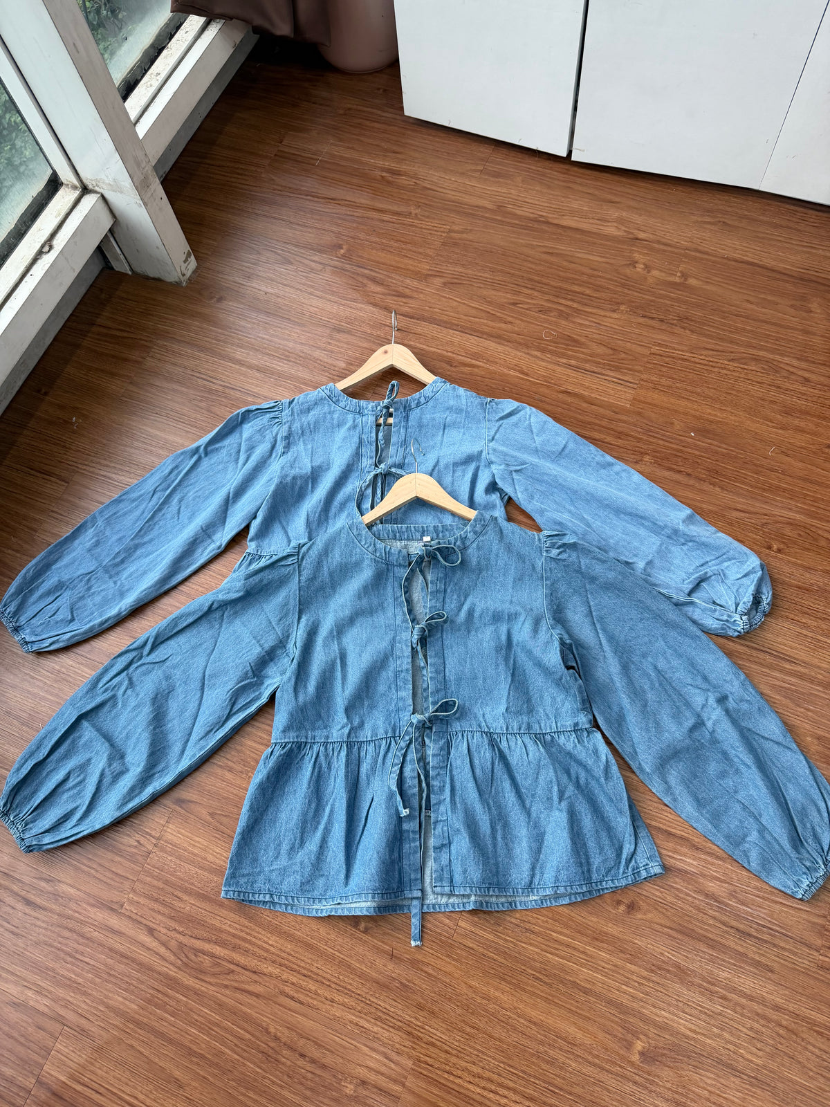 JOHN LEWIS DENIM BOW TIE TOP