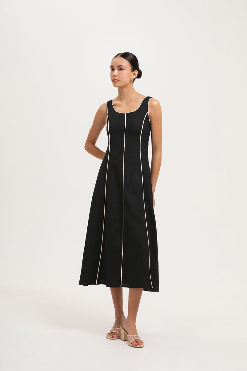 BLACK MIDI DRESS