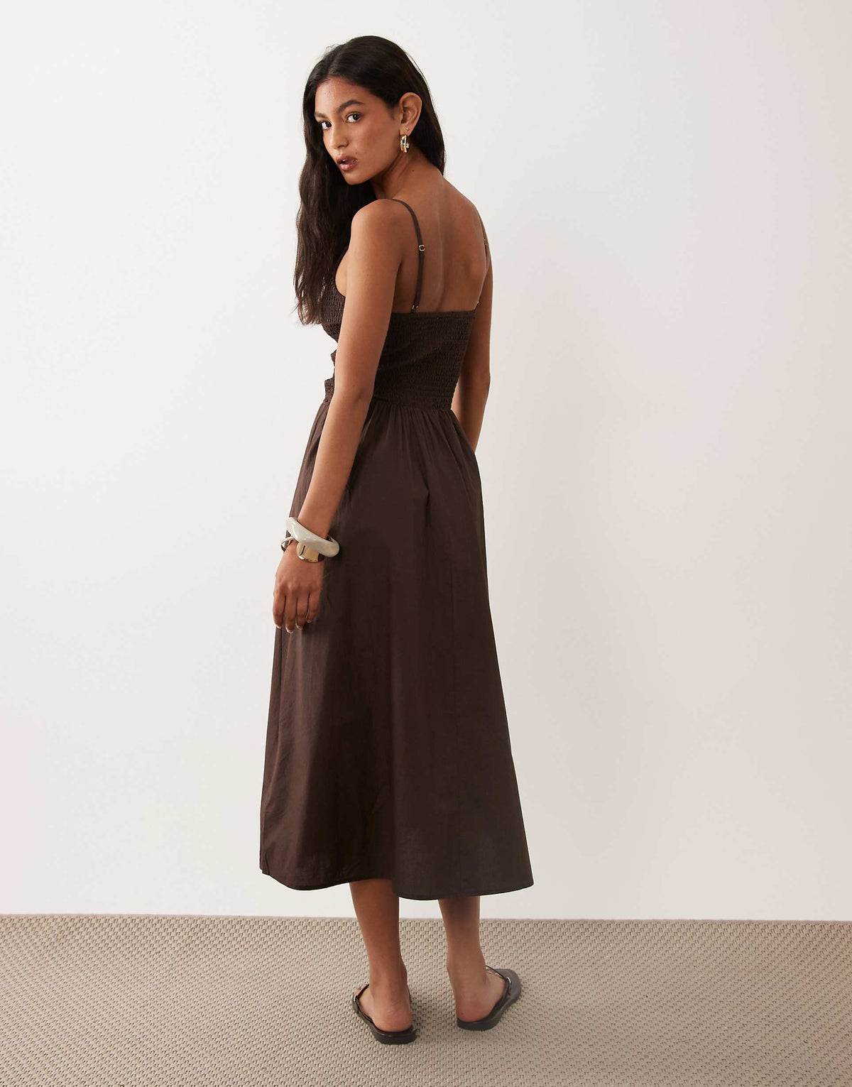 AMELIA SMOKEY BROWN DRESS