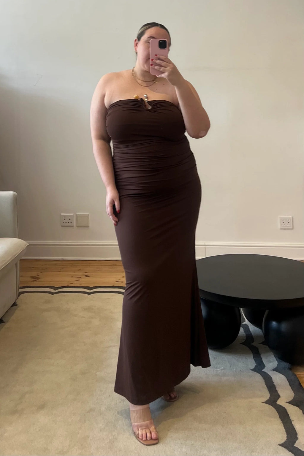 RUCHED BANDEAU MAXI DRESS