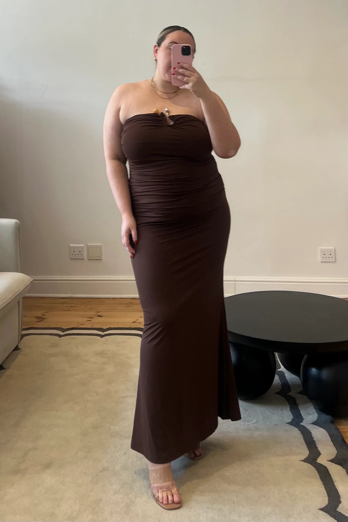 RUCHED BANDEAU MAXI DRESS