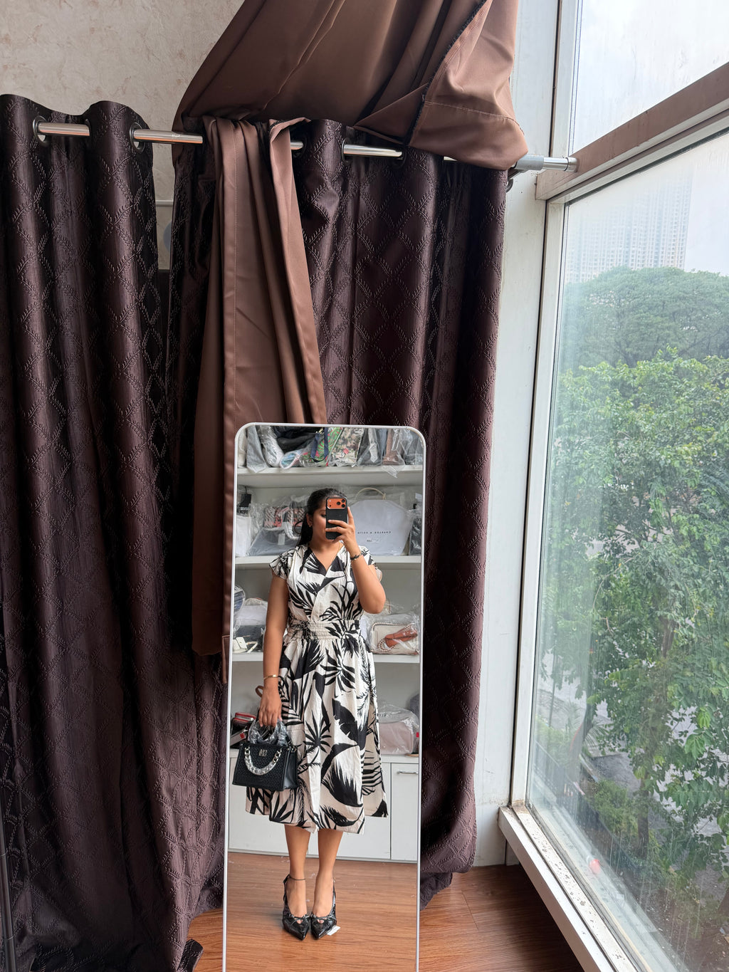 H&M smokey waist cotton dress