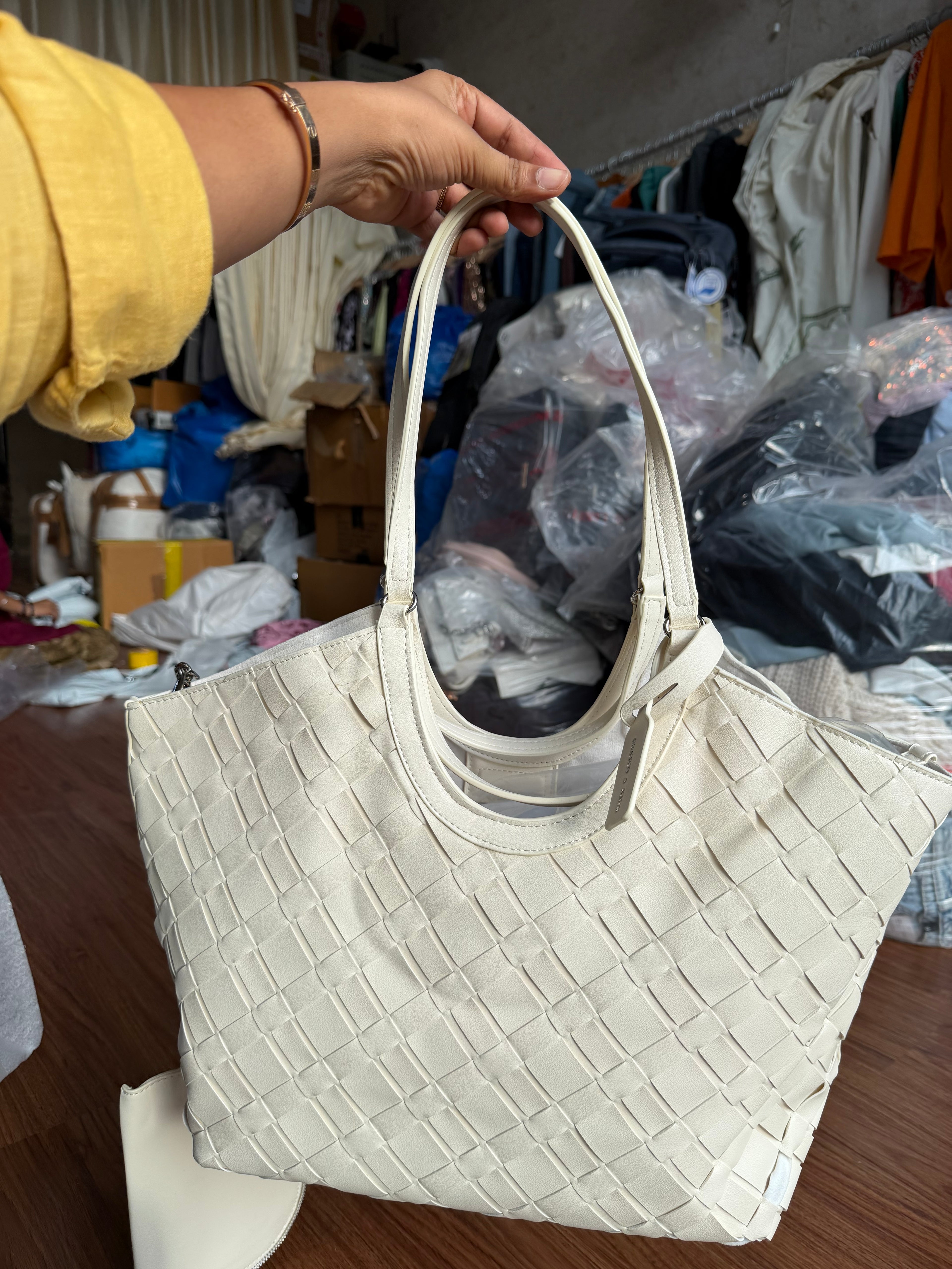 CHARLES AND KEITH IVETTE WOVEN TOTE