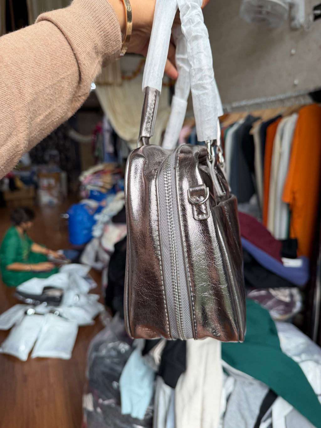 CHARLES AND KEITH METALLIC BAG