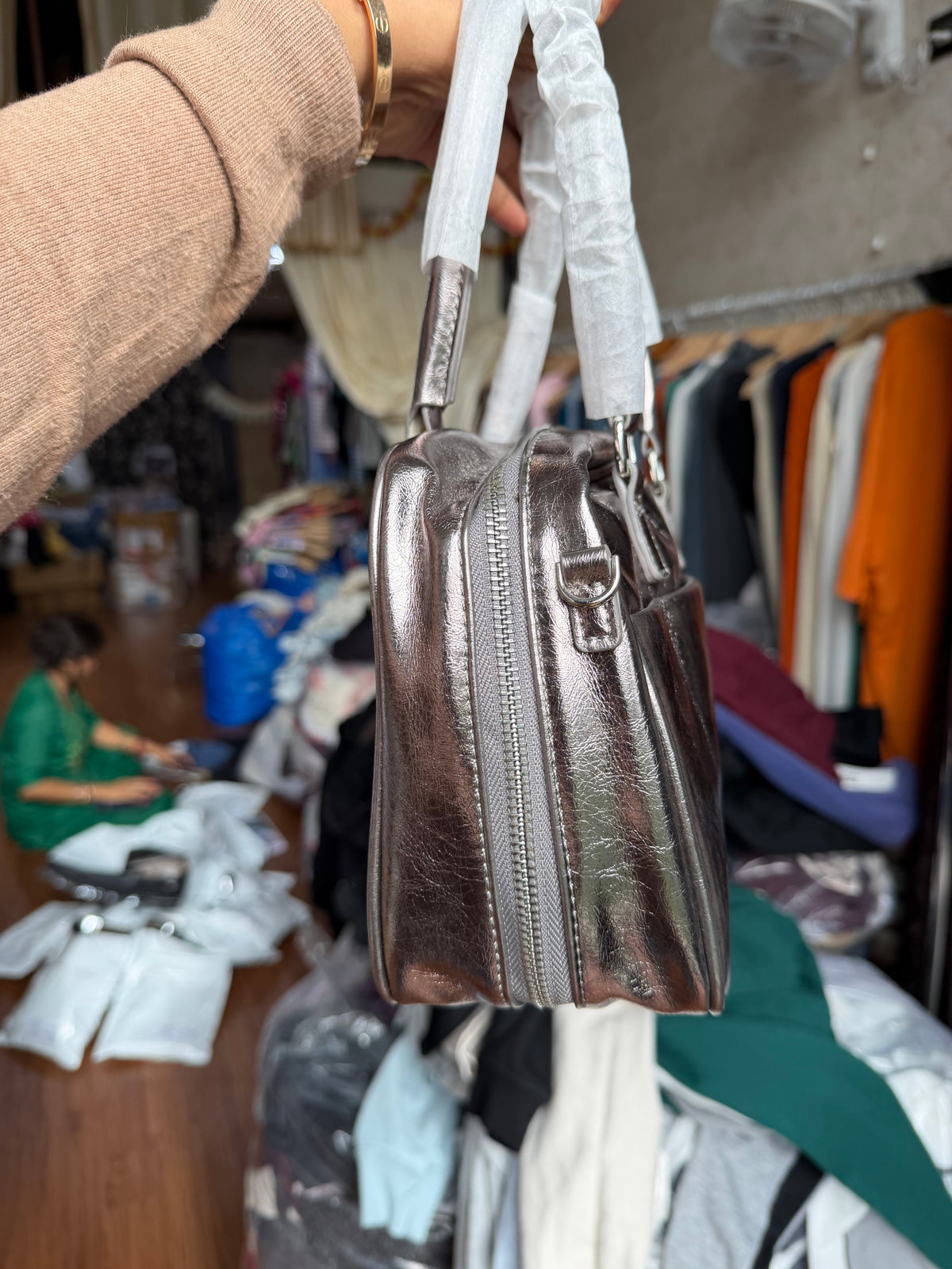 CHARLES AND KEITH METALLIC BAG