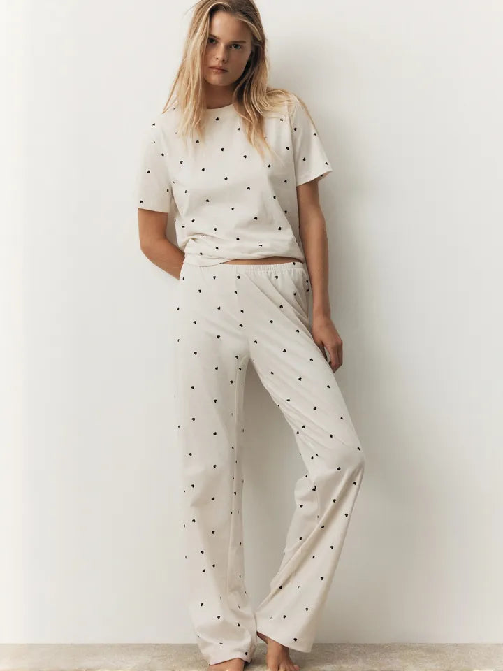 H&M NIGHT SET HEART PRINT