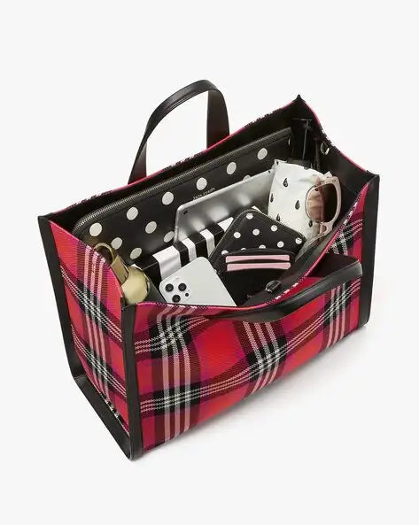 KATE SPADE Manhattan Plaid Large Tote Bag