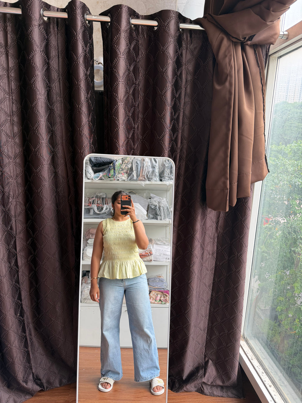 ARGOS BUTTER YELLOW SHIRRED TOP