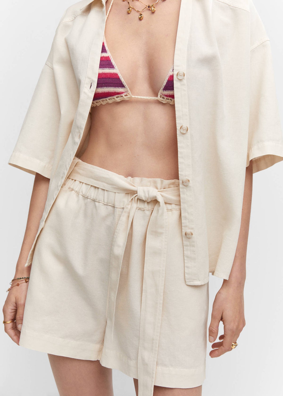 MANGO LINEN SHORTS