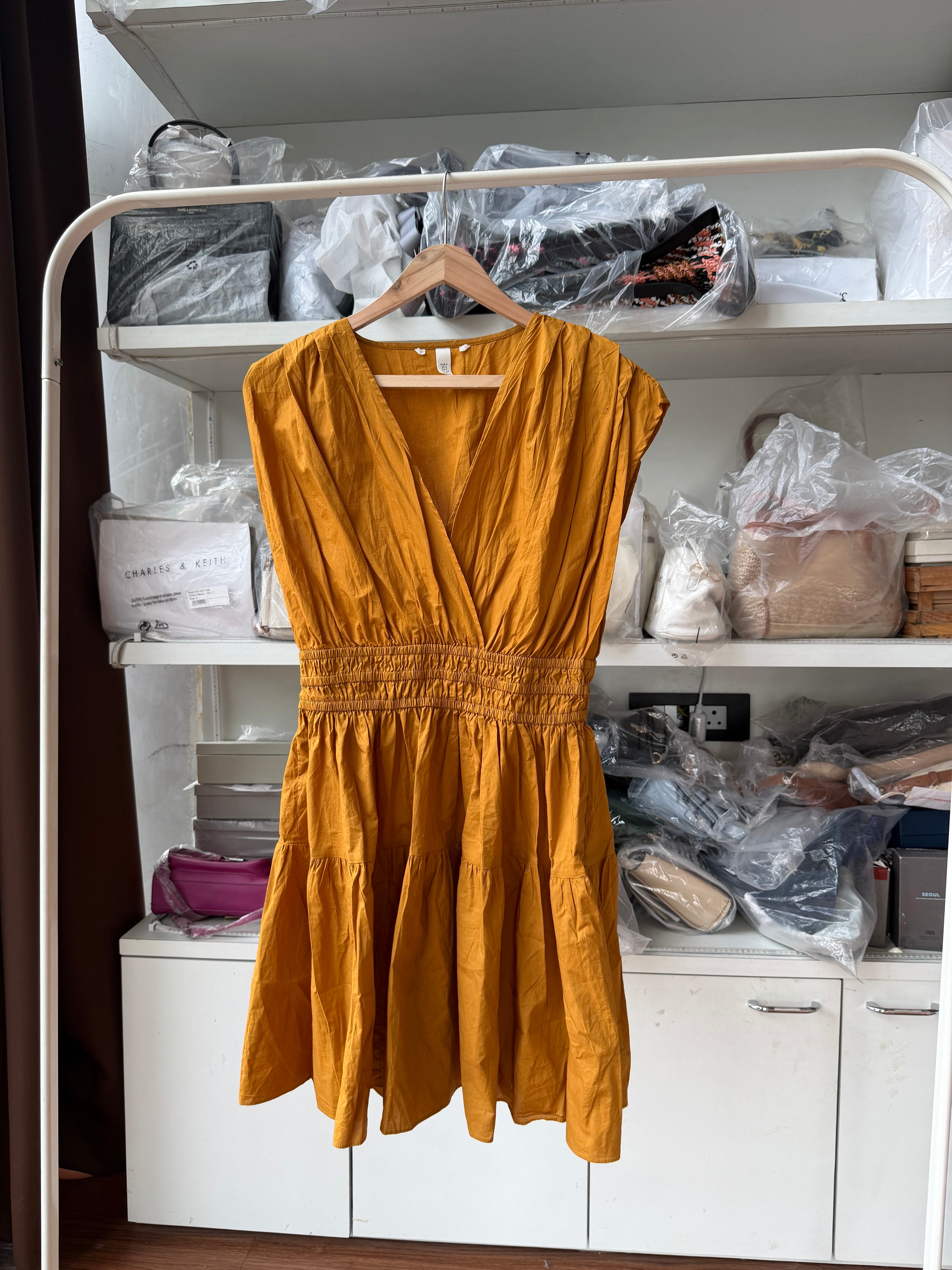 H&M mustard yellow dress