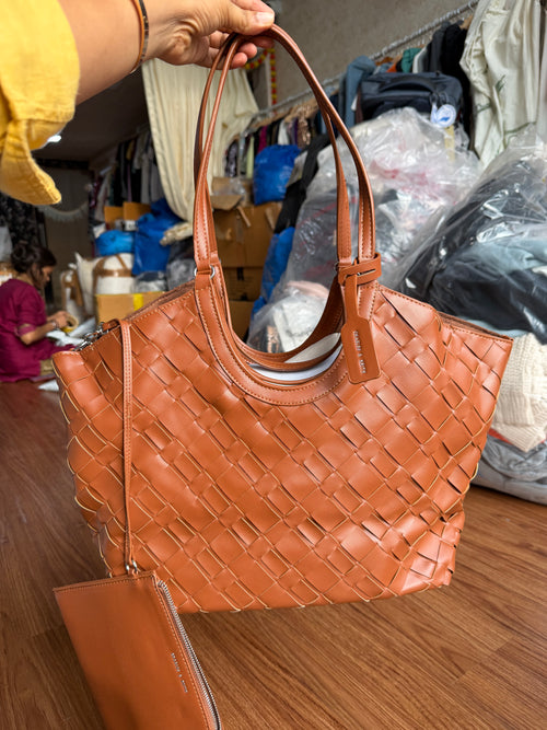 CHARLES AND KEITH IVETTE WOVEN TOTE