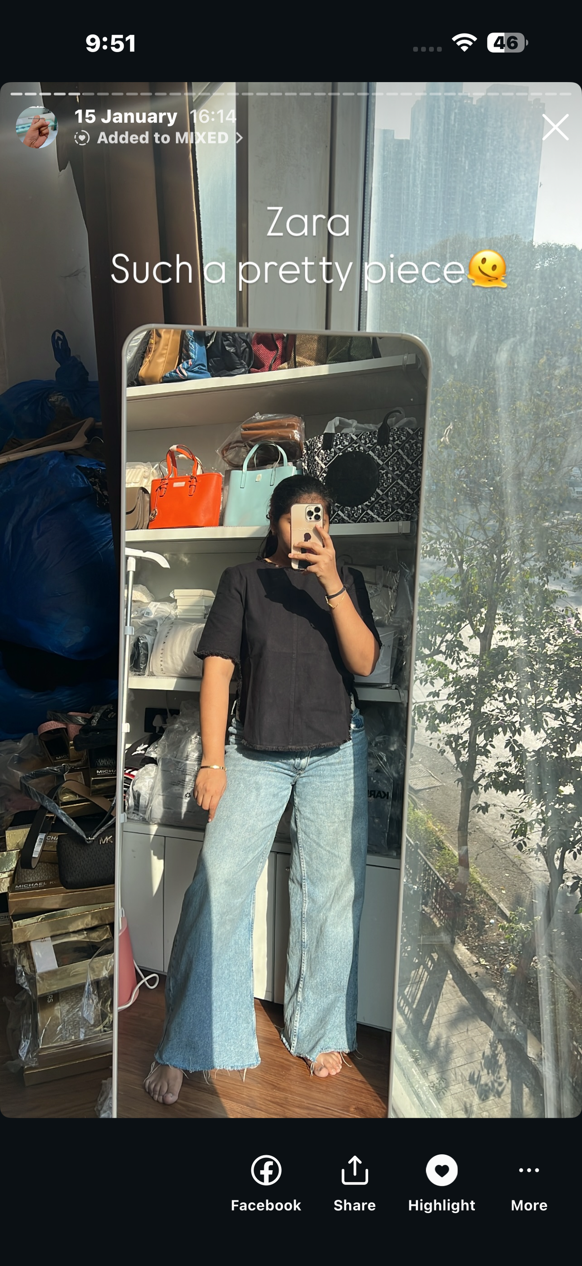 ZARA SOFT DENIM TOP