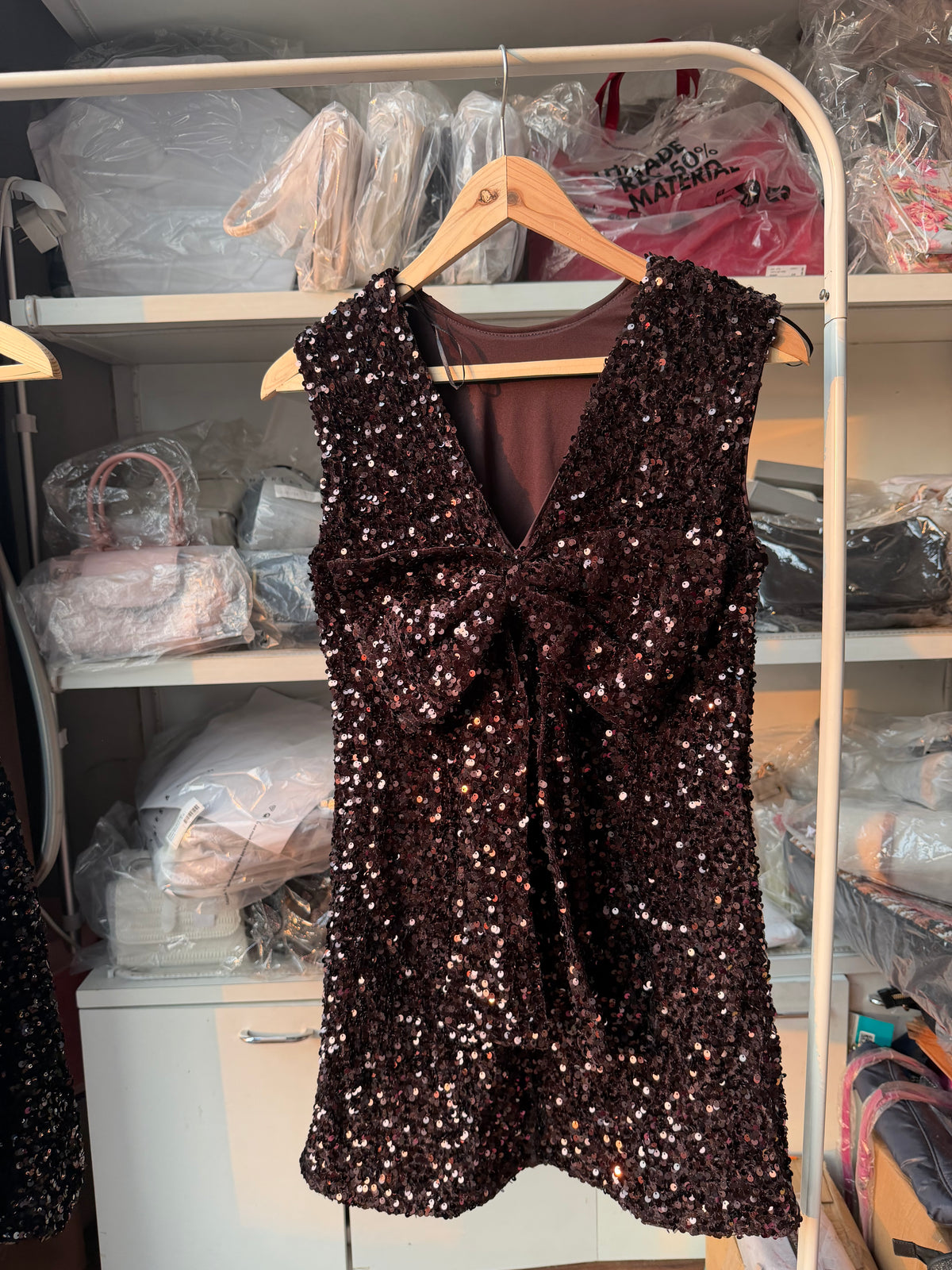 H&M brown sequin dress
