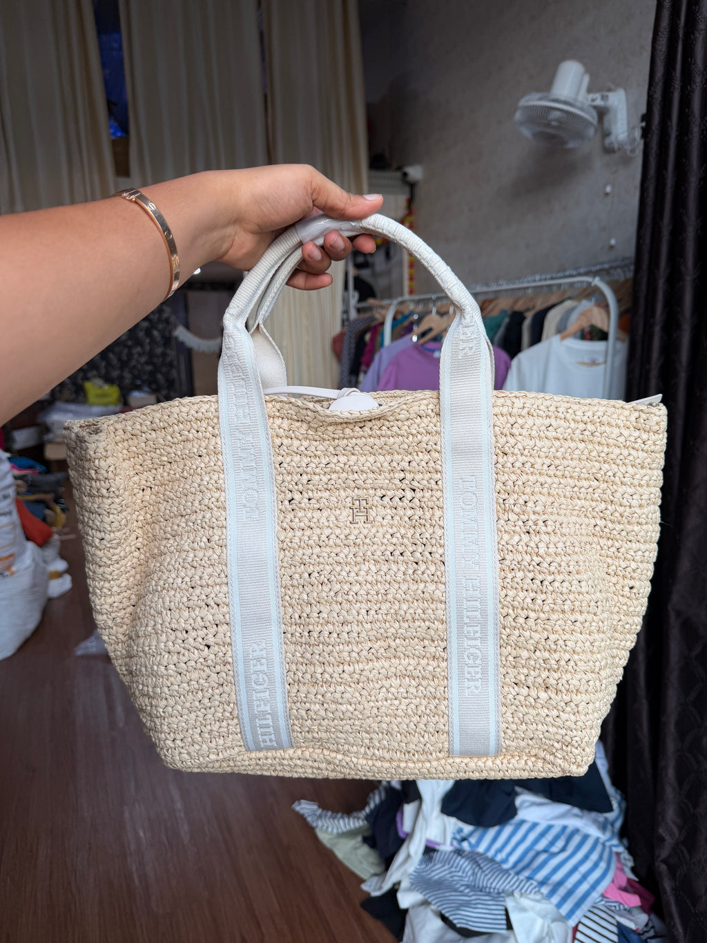 TOMMY HILFIGER BIG JUTE TOTE