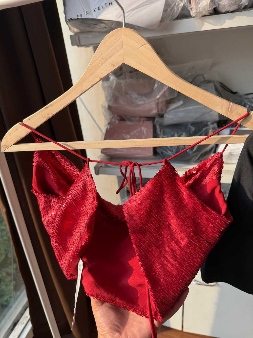 Zara sequins backless top