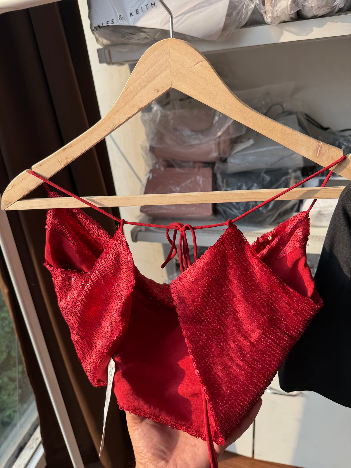 Zara sequins backless top