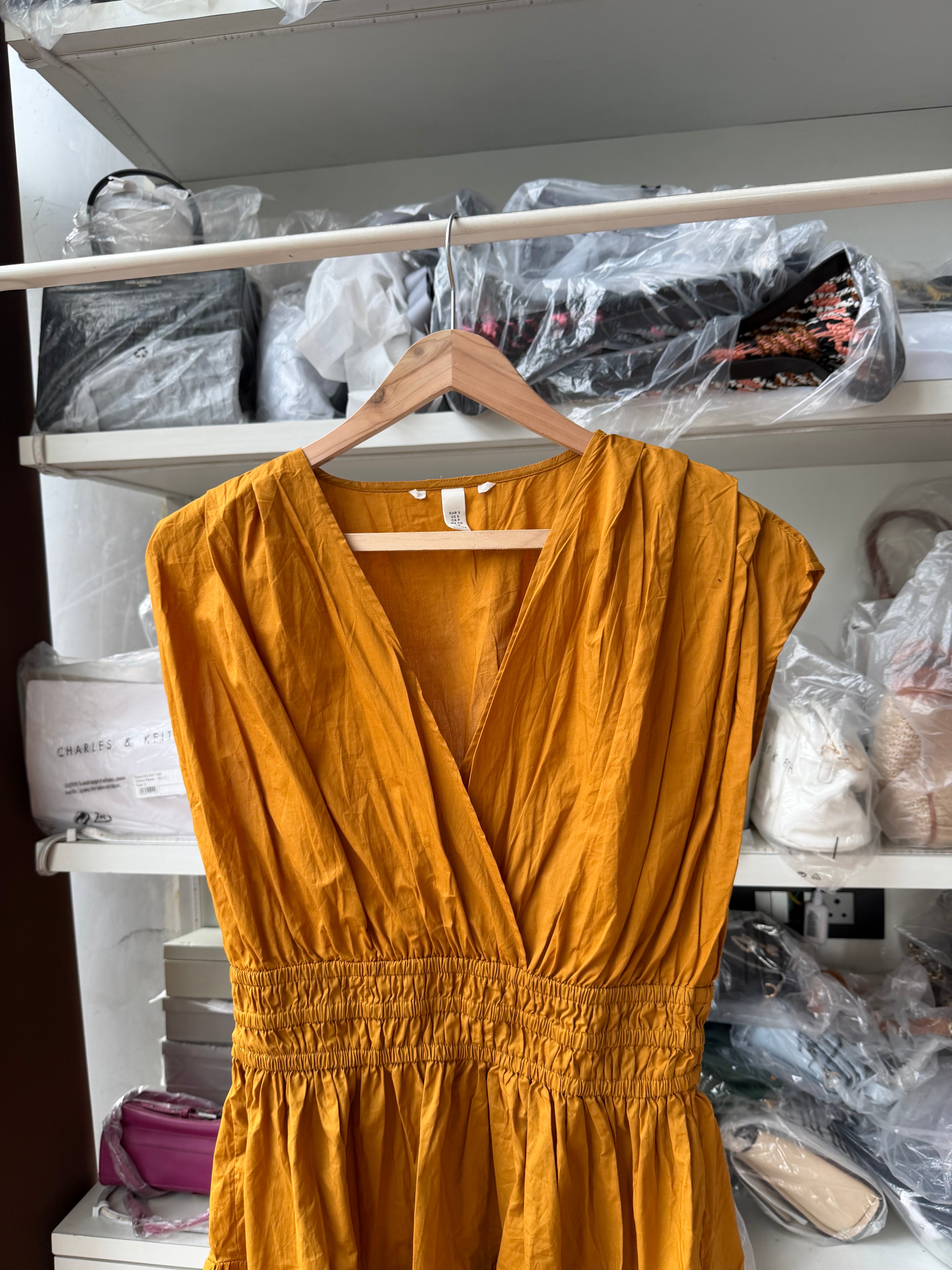 H&M mustard yellow dress