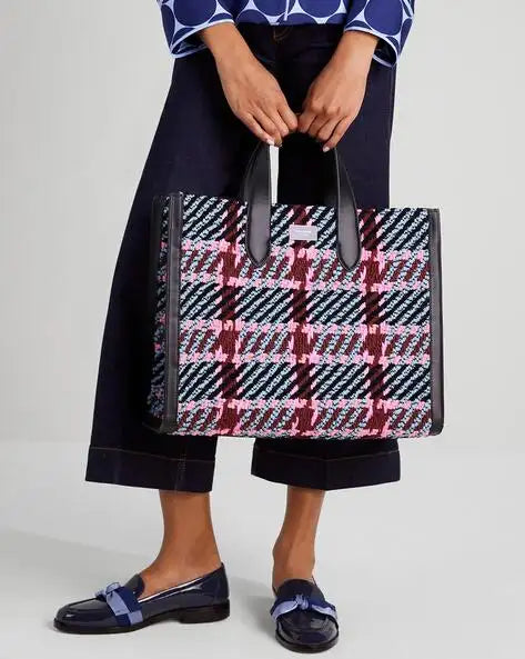 KATE SPADE Manhattan Plaid Large Tote Bag