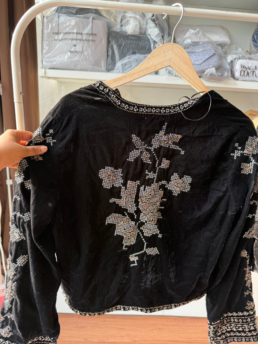 Zara velvet shrug