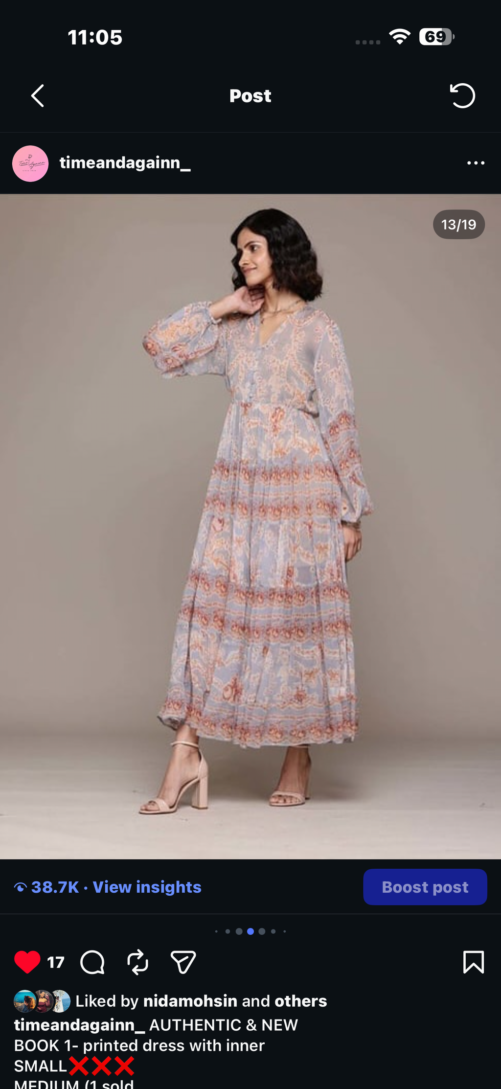 Ritu kumar dress with lining