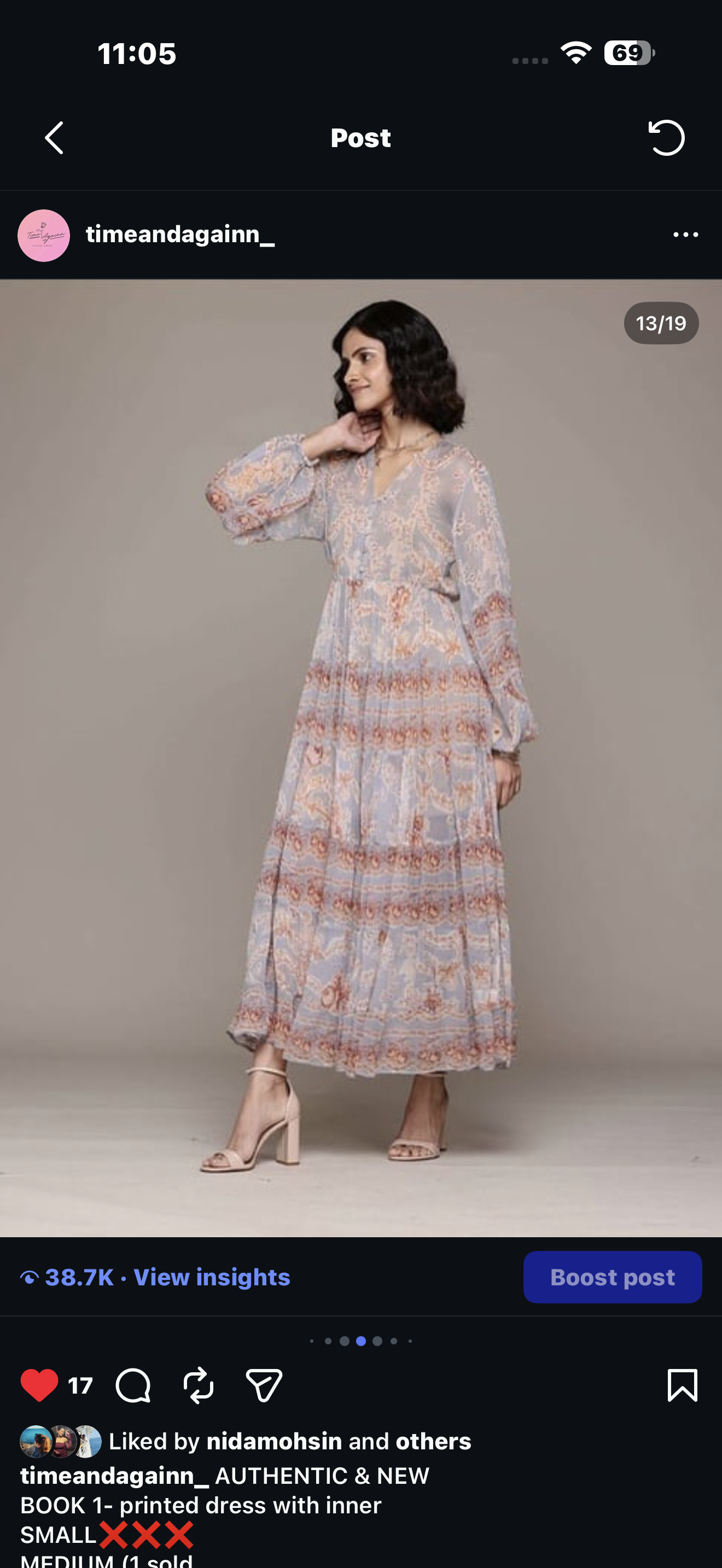 Ritu kumar dress with lining