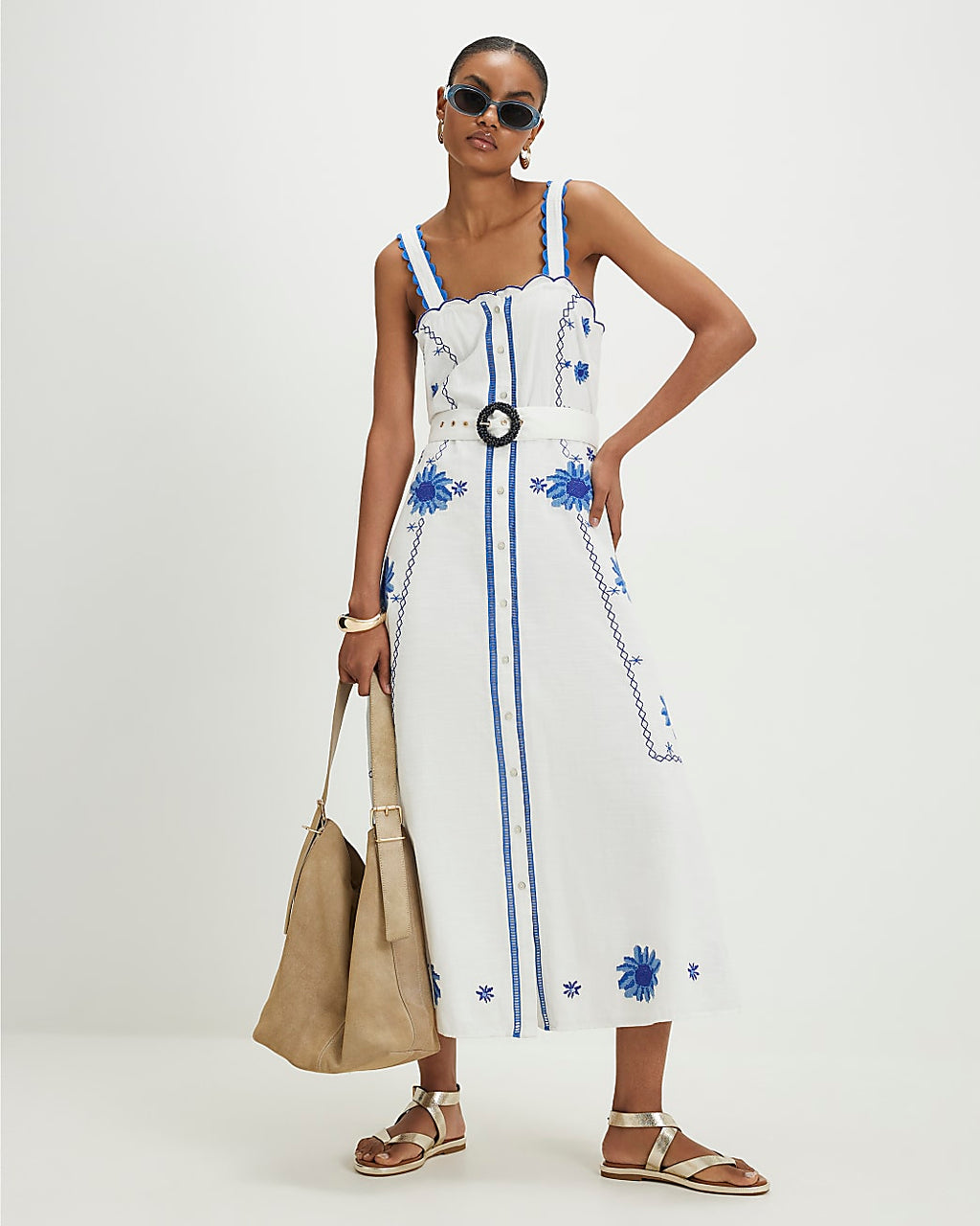RIVER ISLAND EMBROIDERED DRESS