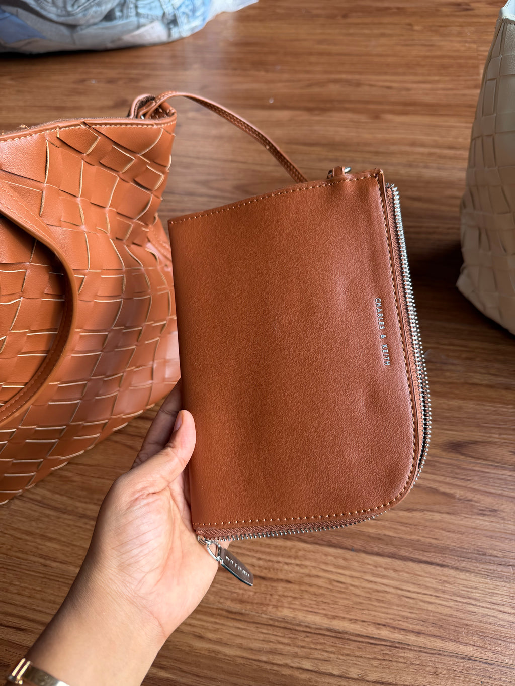 CHARLES AND KEITH IVETTE WOVEN TOTE