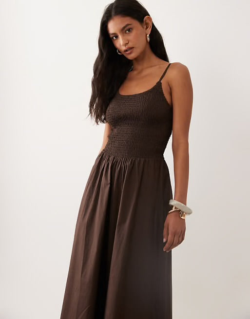 AMELIA SMOKEY BROWN DRESS