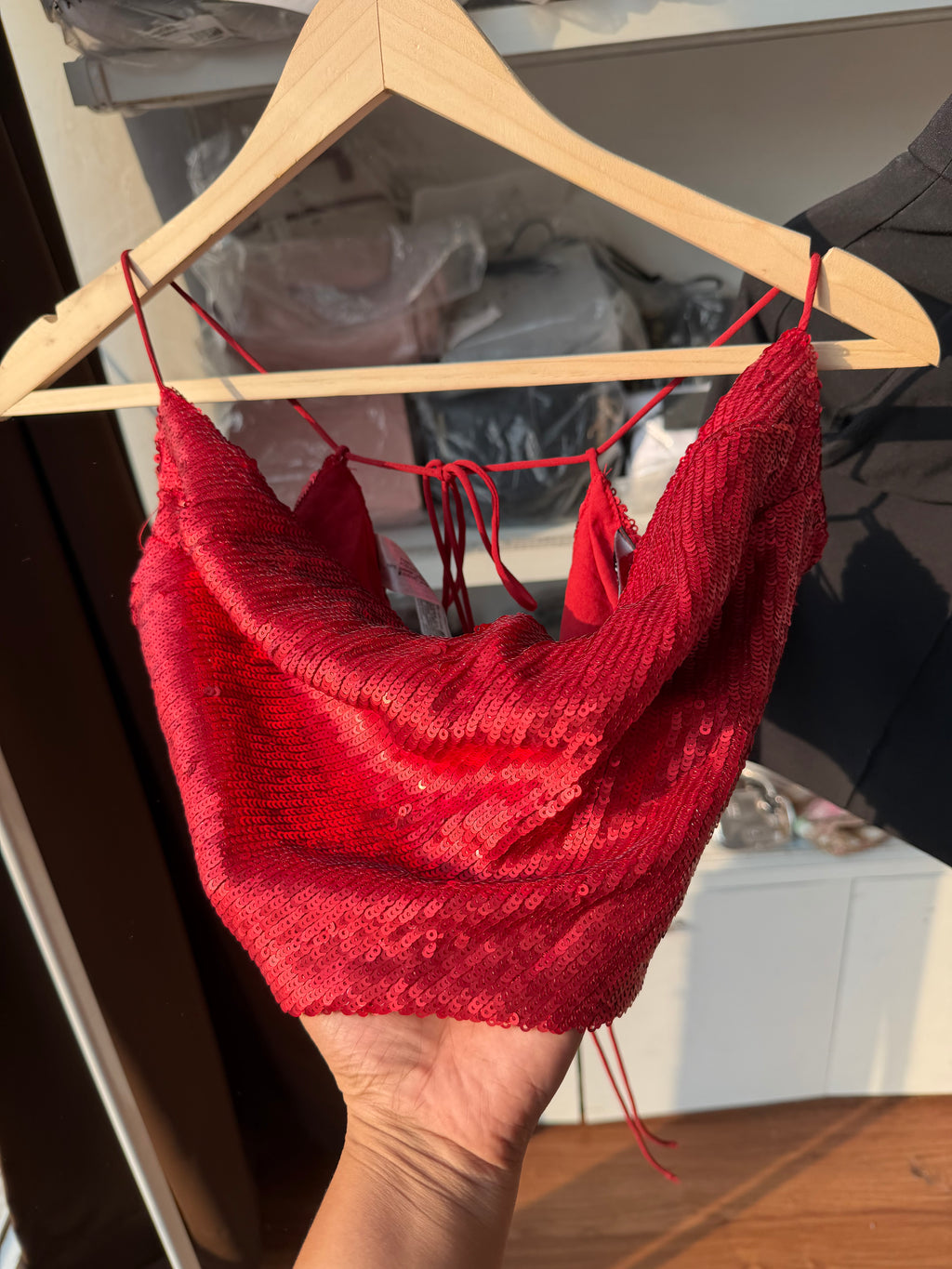 Zara sequins backless top