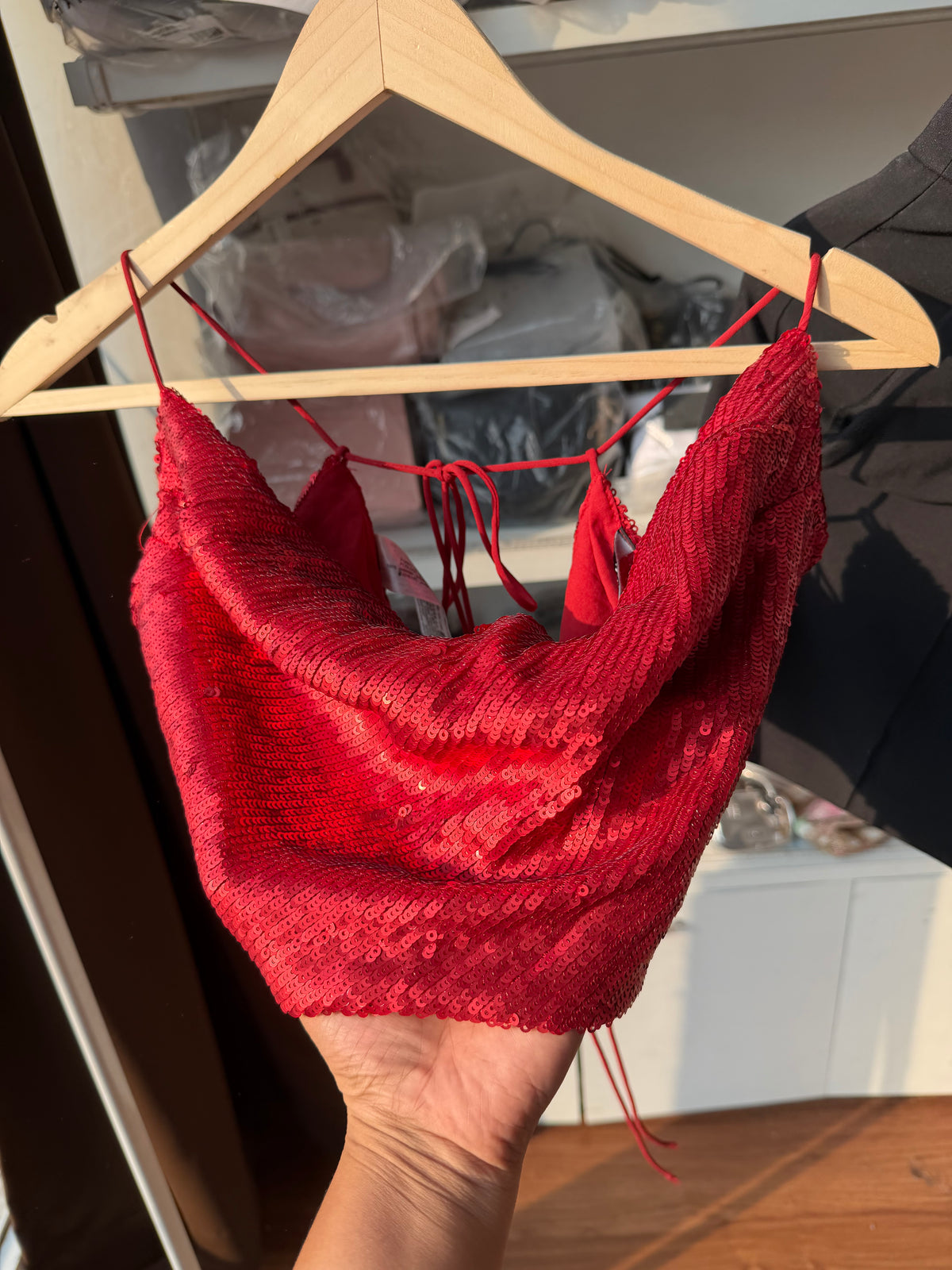 Zara sequins backless top