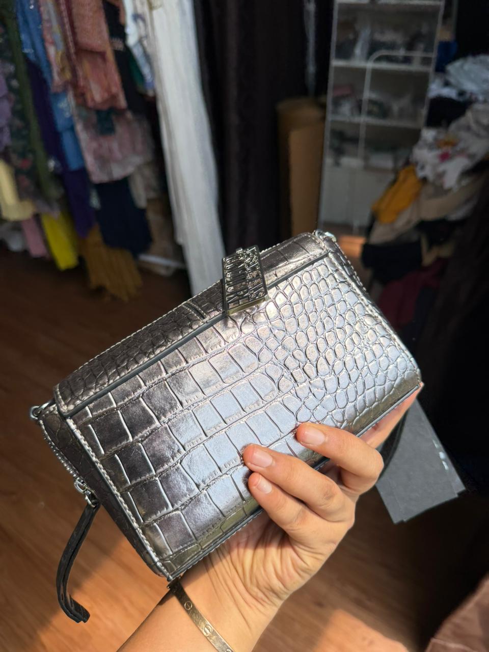Versace Jeans Couture Crocodile-Effect Shoulder Bag - ShopStyle