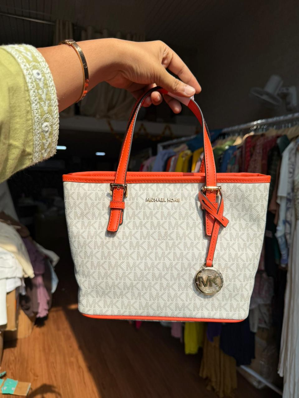 Michael Kors Jet Set Travel Top-Zip Tote Bag.