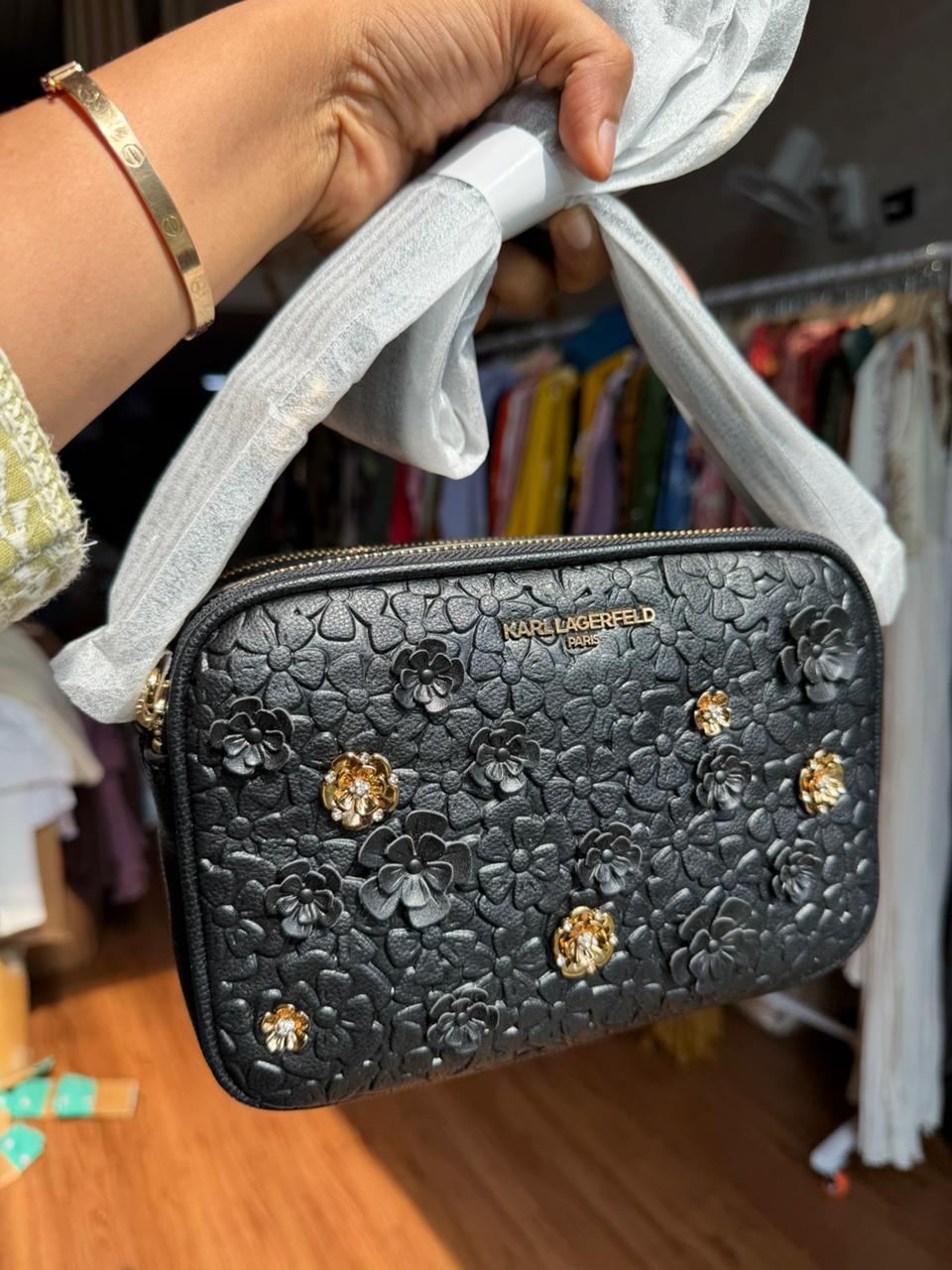 KARL LAGERFELD Women's Maybelle Crossbody With Flower Embellishments