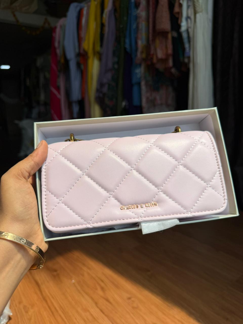 CHARLES & KEITH Soft Pink Paffuto Extra Small Shoulder Bag