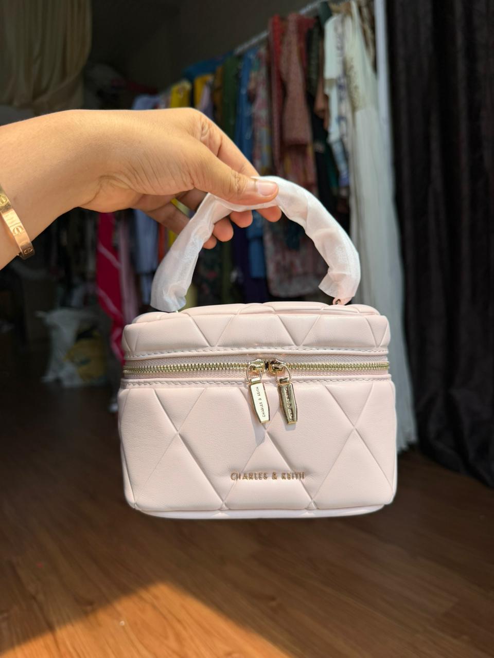 CHARLES & KEITH Pink Arwen Small Vanity Bag