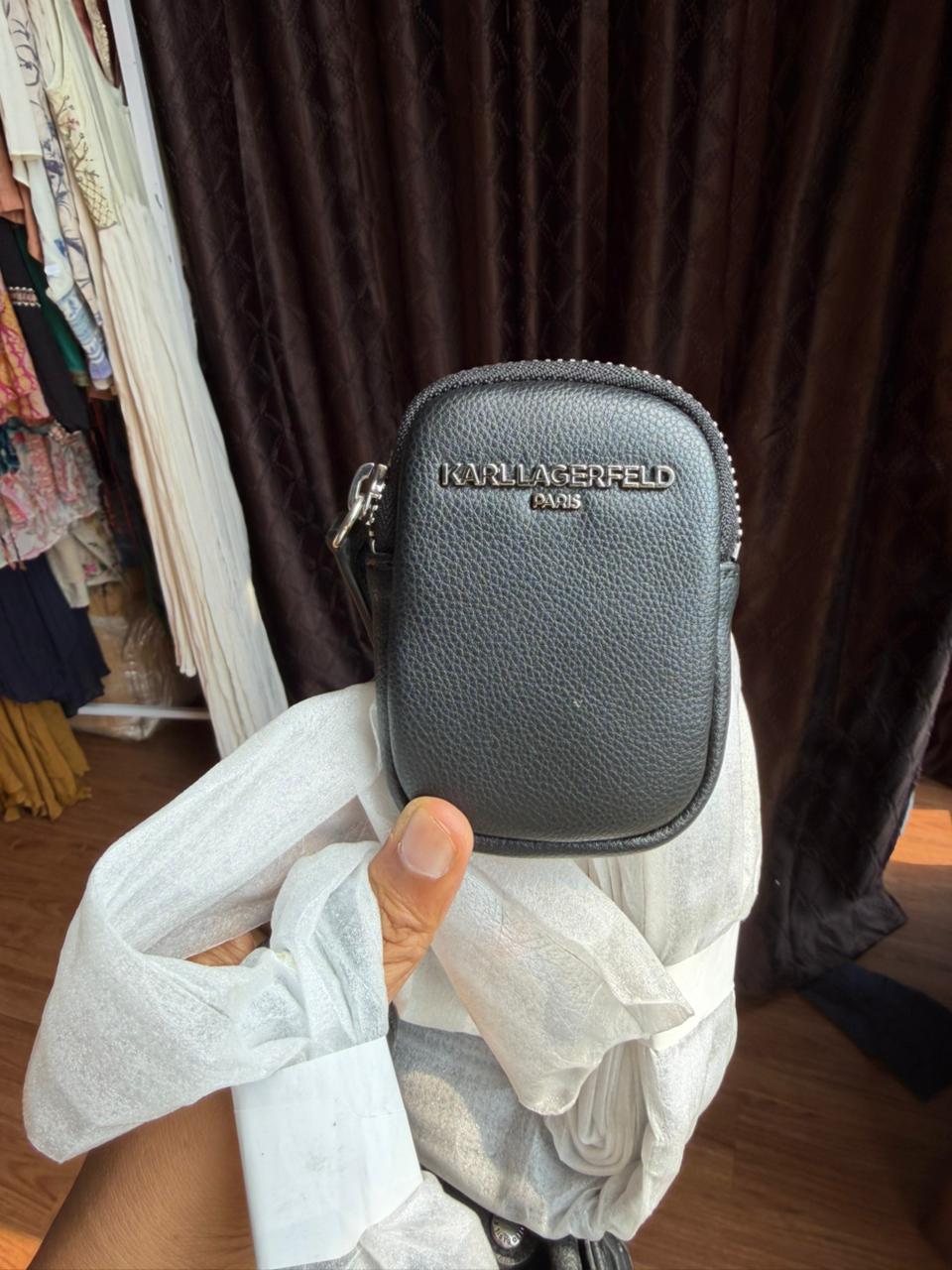 Karl Lagerfeld Paris Embossed Legacy Maybelle Satchel Crossbody Pouch