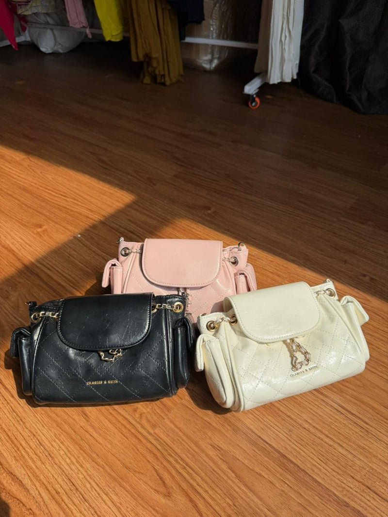 CHARLES AND KEITH -2 In 1 bagpack + crossbody