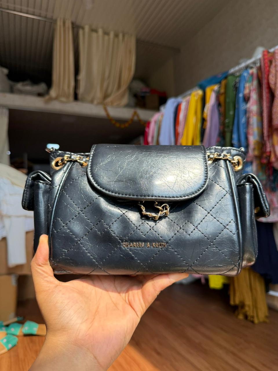CHARLES AND KEITH -2 In 1 bagpack + crossbody